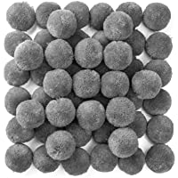 RUBY - 50 Pompones de bola para manualidades- proyectos escolares- bricolages- DIY- costura (Gris- Ø30mm)